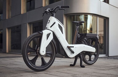 Es ist ein elektrisches Fahrrad abgebildet.