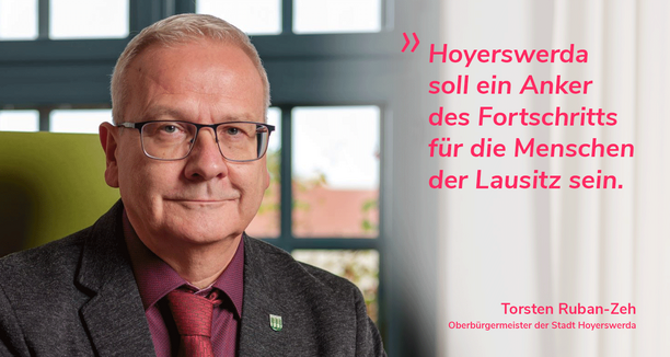es ist Ruban Zeh abgebildet und rechts neben ihm ein rose Zitat von ihm.