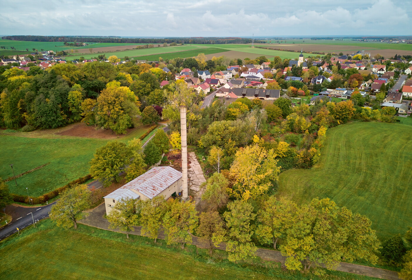 Draufsicht auf ein Dorf