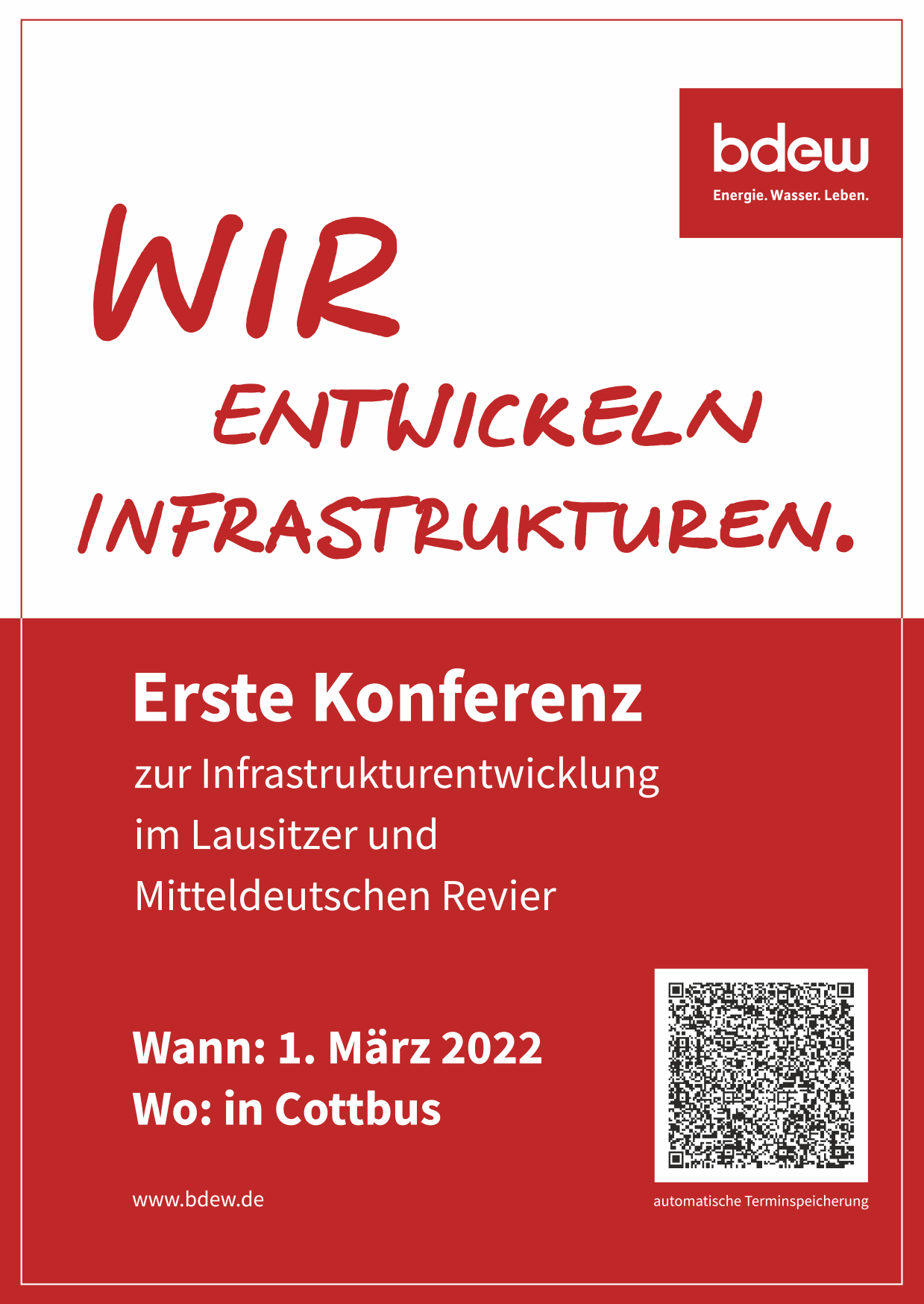 Konferenzinformation. Findet am 1. März 2022 in Cottbus statt